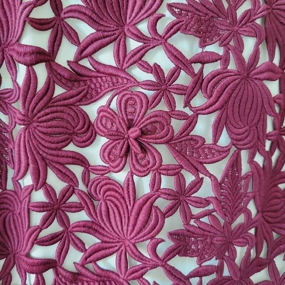 J. Crew Collection Burgundy Floral Dress - Picture 6 of 16
